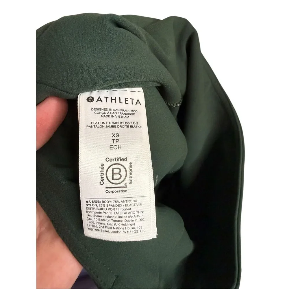 Athleta Elation Ultra High Rise Straight Leg Pant in Pine Size XS NWT